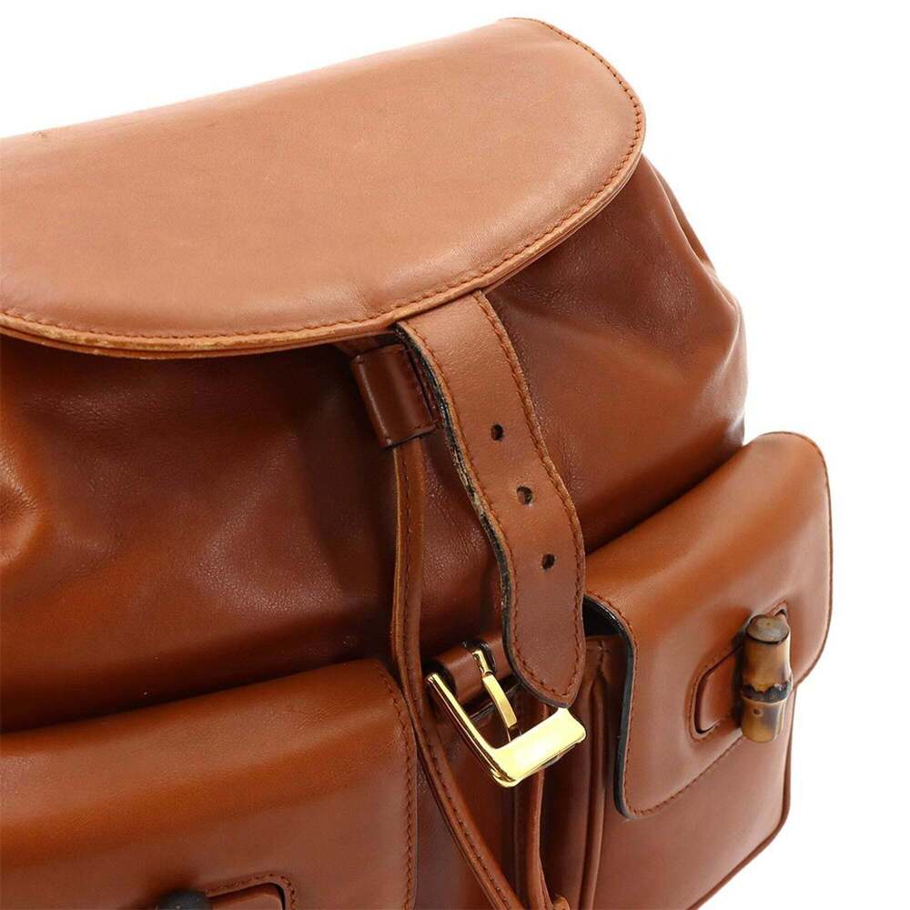 Gucci Bamboo Backpack, Leather, Brown, Gold Hardware, 003.1998.0016 - Picture 8 of 10